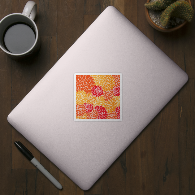 Orange Floral Pattern by FloralPatterns